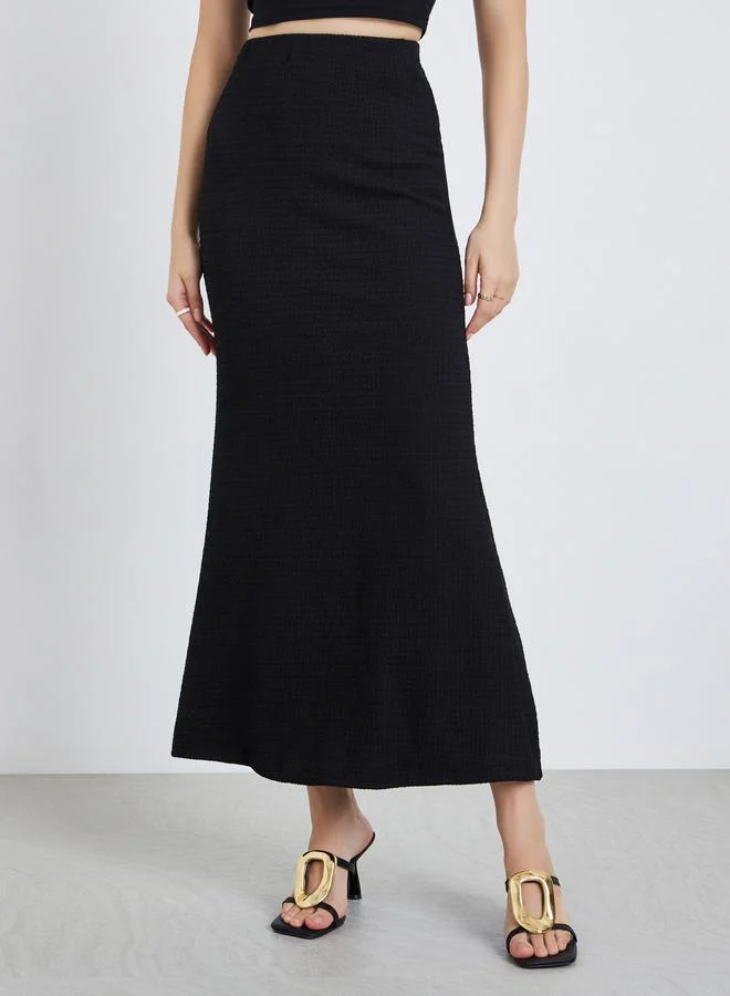 ستايلي تنورة بديكون طويلة سادة